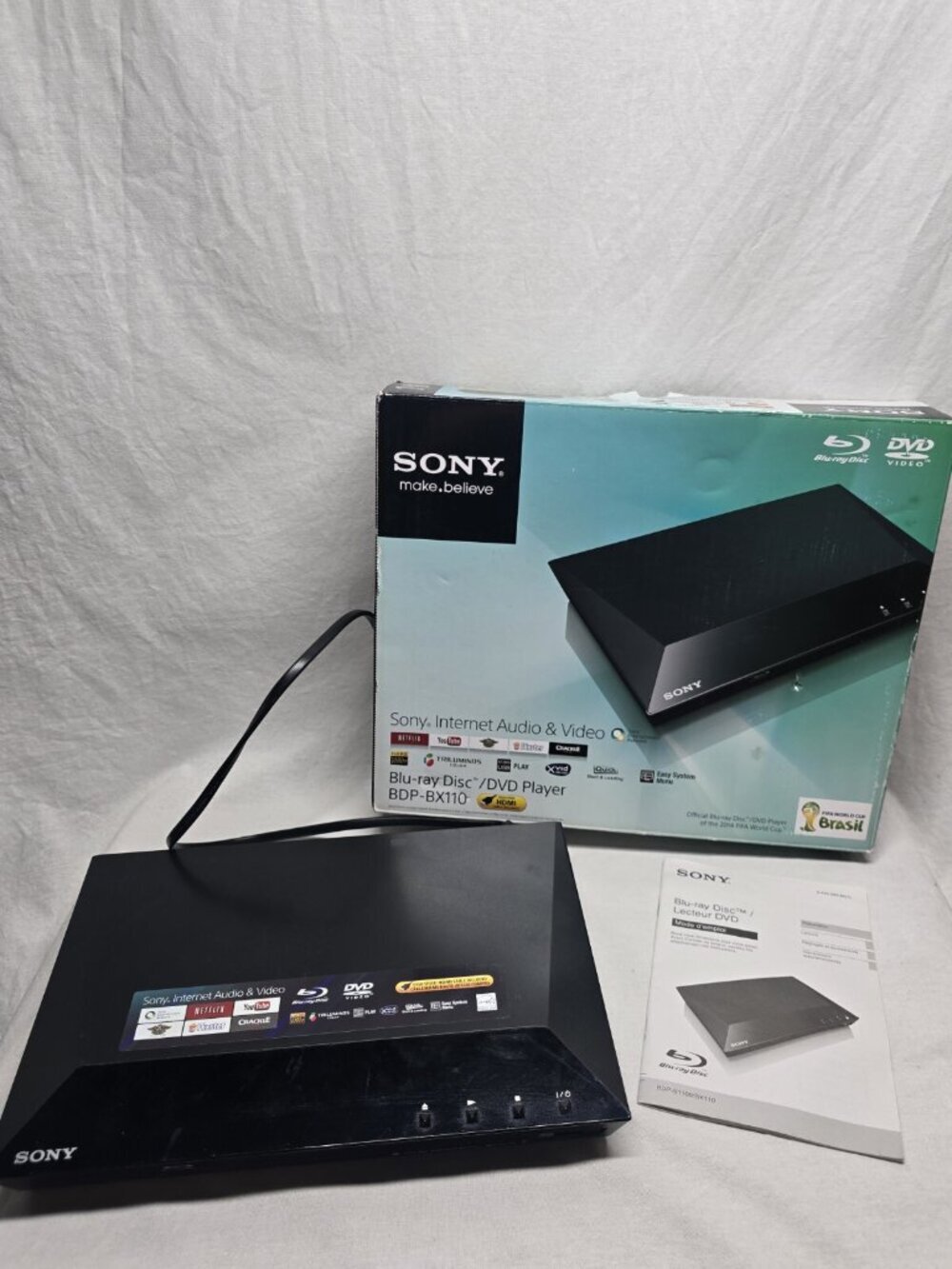 Sony BDP-BX110 Blu-Ray & DVD Player - With Box- NOT WORKING FOR PARTS